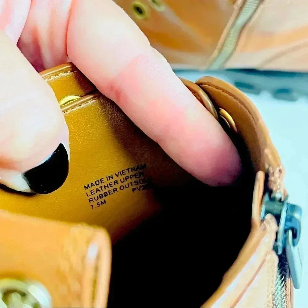 Micheal Kors Ridley Leather Combat Boots - Picture 13 of 13